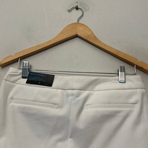Cynthia Rowley white slim cropped pants with slit detail at ankle Size 4 New - Picture 7 of 10